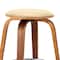Armen Living Harbor 26" Counter Height Backless Swivel Cream Faux Leather and Walnut Wood Bar Stool LCHBBACRWA26 - alternate 6